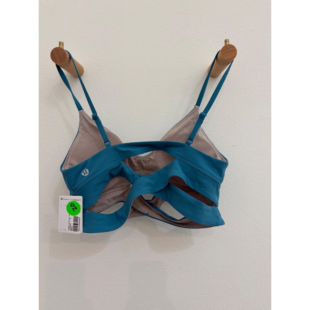 Lululemon V-Neck Crossover Bra Marlin Blue Size 8 NWT - Picture 2 of 5